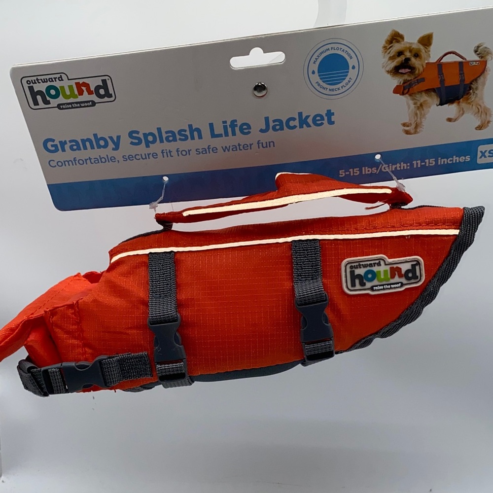 Granby Splash Orange Dog Life Jacket for Dog Size XS 5-15 lbs